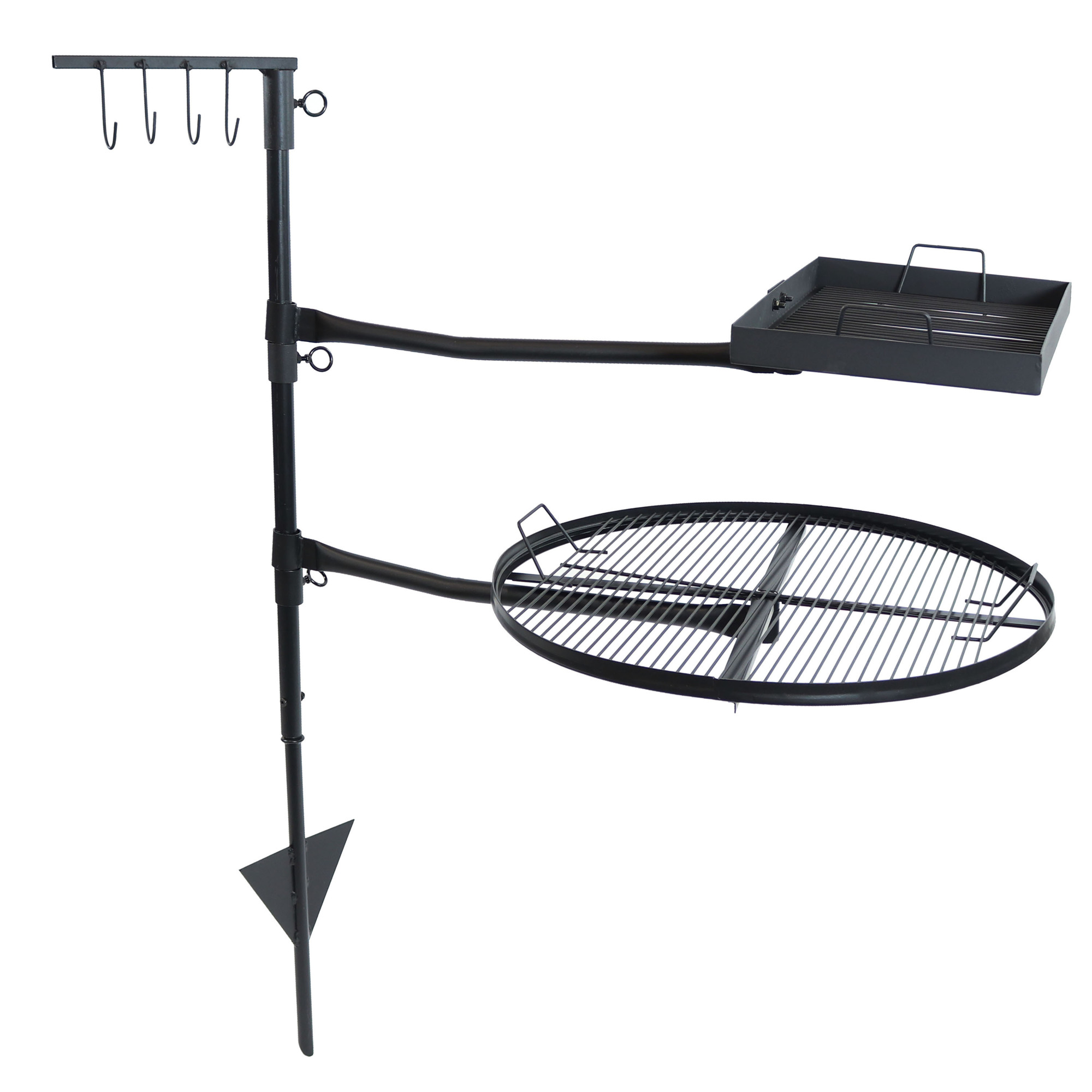 Sunnydaze Decor Steel Dual Fire Pit Campfire Cooking Grill System, Model# KF-DCG